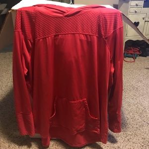 Exercise hooded top